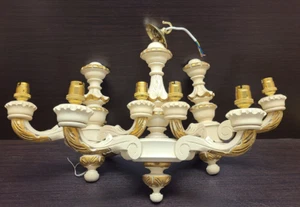 Candelabro tallado en madera estilo artesanal vintage 4x velas - Imagen 1 de 12