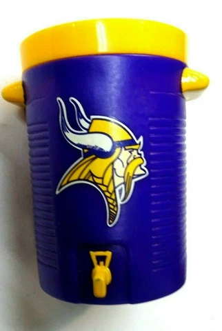 Minnesota Vikings Plastic Can Holder SHaped like Igloo Cooler Jug 4.5" Tall Cover