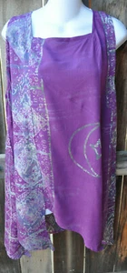 ART TO WEAR MISSION CANYON 74 PIXIE HEM TANK IN CELESTIAL BATIK, OS, 44"B! - Picture 1 of 4