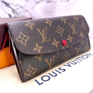 LOUIS VUITTON M60136 Portefeuille Emily Long Wallet Monogram Red Auth Used Good - Picture 1 of 20