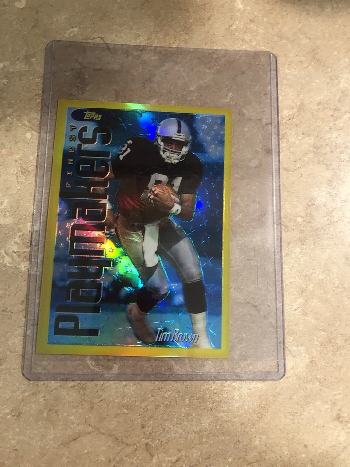 1996 Topps Finest - Tim Brown Pro Bowl Playmakers Jumbo Gold Refractor ¡No 5! Foto 1 de 2