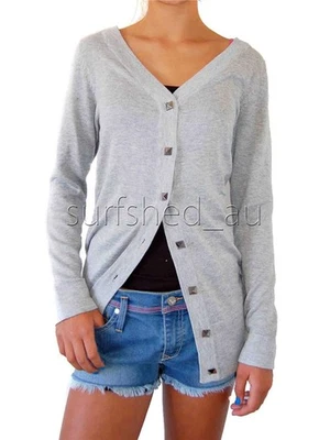 Rip Curl Womens 8 DIAMOND ROCK Cardigan Jumper Jacket - GSWOAB Grey Rrp $79.99 - Image 1 of 3