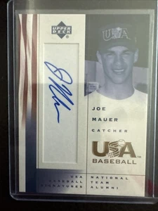 2002 Upper Deck USA Joe Mauer Auto Rookie 52/375 Great Looking Card And Auto - Bild 1 von 3
