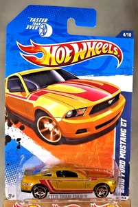 2011 Hot Wheels #144 Faster Than Ever 4/10 2010 FORD MUSTANG GT Gold w/FTE Spoke - Picture 1 of 5