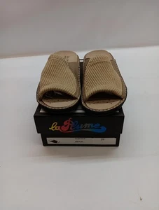 NIB La Plume Beige Stretch Shoes Size 39/8.5 Womens Sandals Beach Summer  - Picture 1 of 12