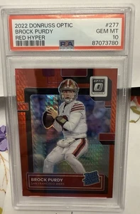 2022 Panini Donruss Optic - Rated Rookie Brock Purdy #277 Red Hyper Prizm (RC) - Picture 1 of 1