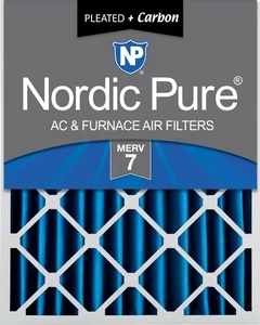 Nordic Pure 16x24x4 (3 5/8) Pleated Air Filters MERV 7 Plus Carbon 1 Pack - Picture 1 of 7