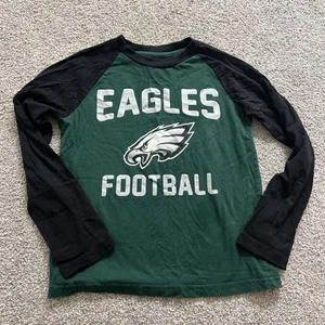 NFL Philadelphia Eagles Girls Small S Shirt Size 6/7 Silver Metallic Football - Picture 1 of 5