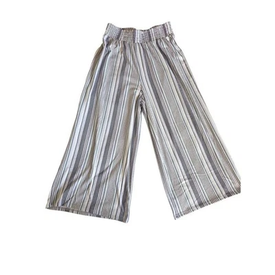 Pantalones Palazzo Chic Pierna Ancha Rayas Ligeros Ajuste Fluido Cintura Elástica Niñas L Foto 1 de 4