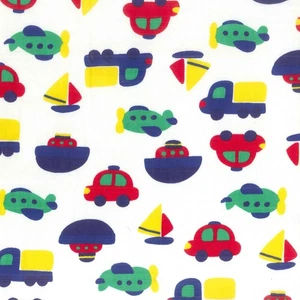 1  1/3 Yards Hoffman White Alphabet Soup Cotton Print Fabric 43" W Kids Cars - Picture 1 of 2