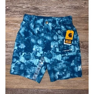 NWT Boys' Carhartt Elastic Waistband LWD Shorts - Size Small (8/10) - Lagoon - Picture 1 of 8