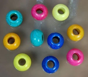 Howlite Beads for European Charm Barcelet 10pcs - Picture 1 of 1