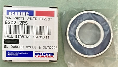 NEW GENUINE PARTS UNLIMITED 6202-2RS BALL BEARING 15X35X11 - Image 1 of 2