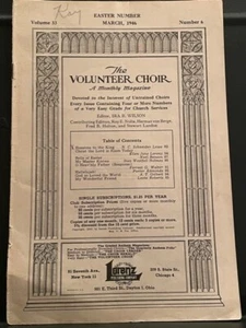 Der Ehrenamtliche Chor - eine Monatszeitschrift März 1946 Ausgabe Lorenz Band 33 #6 - Bild 1 von 9