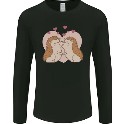 Hedgehog Love Valentines Day Mens Long Sleeve T-Shirt - Image 1 of 4