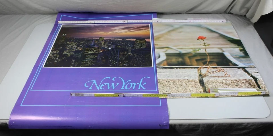 A4/ 2 Poster New York Verkerke + Rose on Wall with Barbed Wire - up to 93x62 /K4 - Image 1 of 4