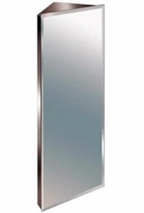 Stainless Steel Mirror Bathroom 900mm Corner Cabinet Bevelled Edge Reversible - Picture 1 of 4