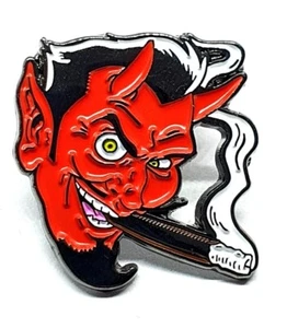 Teufel Pin Anstecker Emaille Rockabilly Fortune American 50s Style Satan Pin Brosche  - Bild 1 von 12