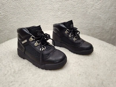Timberland Botas de Campo Niño Pequeño 11 Negro Cuero Malla Con Cordones Exterior Informal Zapato Foto 1 de 4