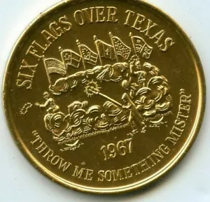 Mardi Gras Doubloon Krewe of Freret 1967 aluminio oro - Imagen 1 de 2