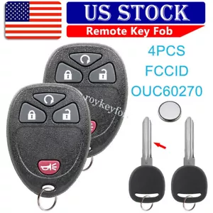 2 for 2007-2013 GMC Sierra Chevrolet Silverado 1500 2500 Remote Fob+Key OUC60270 - Foto 1 di 8