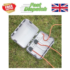 4 way Waterproof IP64 Outdoor Plug Junction Box Enclosure with 2m Extension Lead - Picture 1 of 4