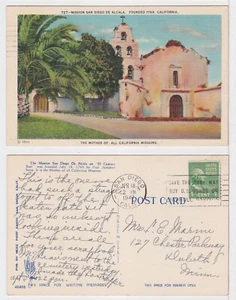 TurtlesTradingPost- San Diego, CA 1947 Mission San Diego Post Card - Picture 1 of 1