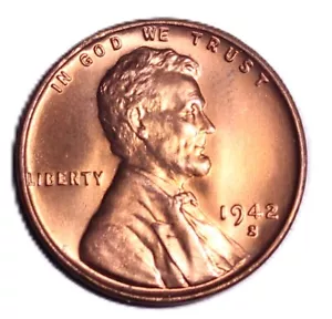 1942-S Lincoln Cent Gem BU Red - SUP167 - Picture 1 of 2