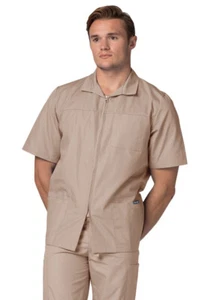 Adar Men Short Sleeve Medical Scrub Doctor Nursing Front Zipper Scrub Jacket - Picture 1 of 56
