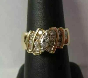 2Ct Marquise Cut Lab Created Diamond Women's Wedding Ring 14K Yellow Gold Plated - Picture 1 of 8