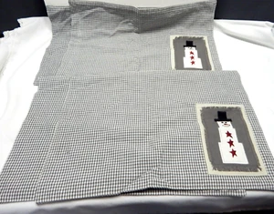 Muñeco de Nieve Primitivo Gris Cuadros Manteles Parque Diseños Invierno Navidad 19x13 LOTE 4 - Imagen 1 de 7
