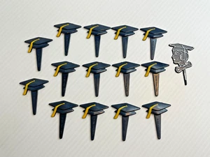 Vintage 1990s Lot of 14 Graduation Cap Diploma - Cupcake / Cake Toppers - Picture 1 of 5