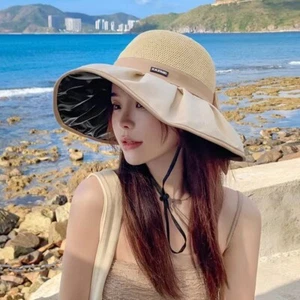 Women's Summer Hat Wide Brim Cap UV Protection Sun Beach Bucket Hat Baseball Cap - Picture 1 of 9