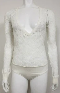 NWOT Blue Life Womens Versailles Bodysuit Size XS Long Sleeve Lace White  - Picture 1 of 8