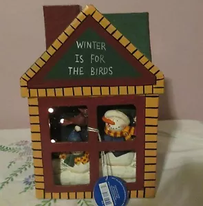 New Crazy Mountain holiday lighted house with Snowmen "Winter is for the Birds" - Picture 1 of 2