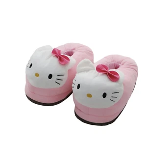Hello Kitty Plush Pink Soft Slippers Winter Warm Home Shoes Cartoon Slippers New - Picture 1 of 3