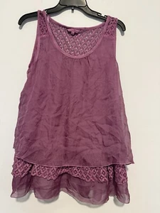 NWT John Mark Womens Size L Purple Tank Top Blouse with Lining Lace - Picture 1 of 6