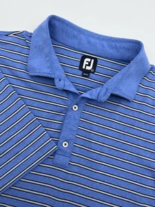 Footjoy Poloshirt Herren Gr. XXL FJ Performance blau grau gestreift Polo Stretch - Bild 1 von 9