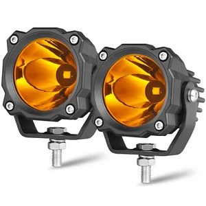 2.6"INCH LED Amber Fog Lights Spot Flood Combo Bumper Driving Pod Bar Offroad - Picture 1 of 12