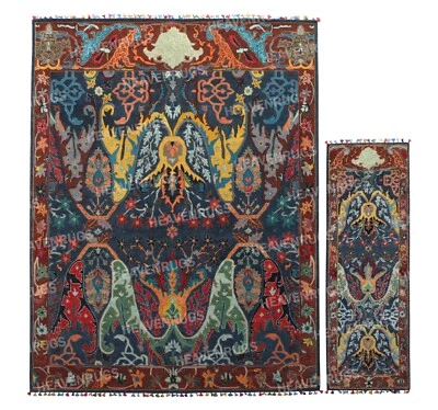 Ikat Black handmade Tufted Traditional Style Wool Area Rug, (No Additional Fees) - Image 1 of 4