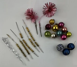 Weihnachten Quecksilber Glasperlen Sprays & Mini Ornamente Lot Handwerk Puff 21 Stck. Vintage - Bild 1 von 13