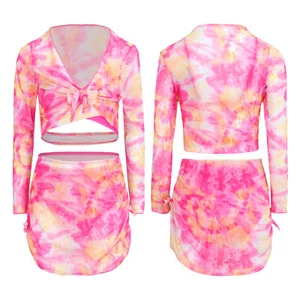 Girls Swimwear Swimming Swimsuits Mesh Bathing Suits Surfing Briefs Colorful - Picture 1 of 22