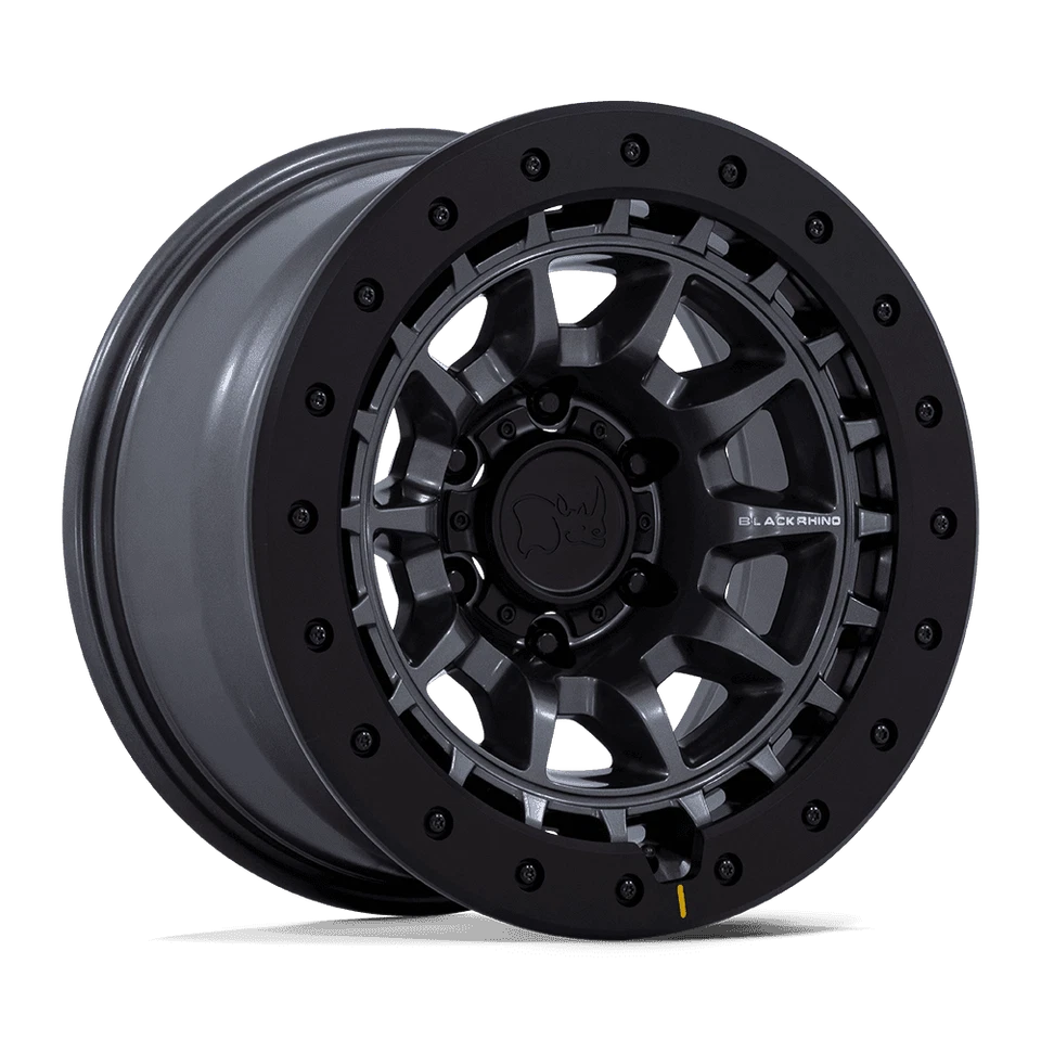 1 llanta de rueda de 17 pulgadas gris negro Rhino Tusk 17x8,5-10 5x5 orejetas PARA Jeep Wrangler Foto 1 de 1