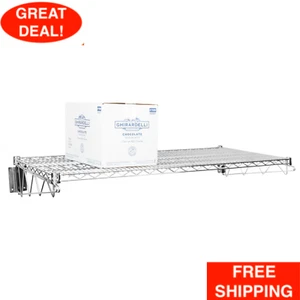 14" x 48" Commercial Kitchen Restaurant Chrome Wire Wall Mount Shelf Vented NSF - Picture 1 of 12