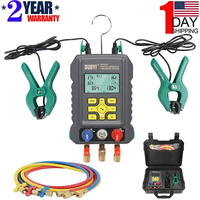 HVAC Manifold Gauge Set AC Gauges Digital Pressure Gauge for R-22 R-410a R-143A - Image 1 of 4