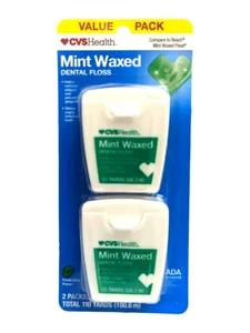 Vorteilspack 2 CVS Health Mint gewachste Zahnseide (110 Yards) KOSTENLOSER US-VERSAND - Bild 1 von 2