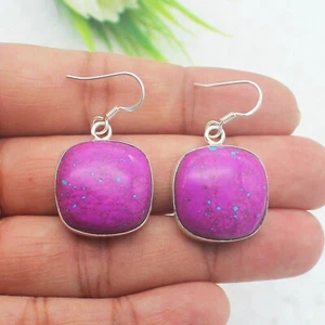 925 Sterlingsilber Türkis Ohrringe Handmade Edelstein Schmuck Geschenk für Sie - Bild 1 von 5