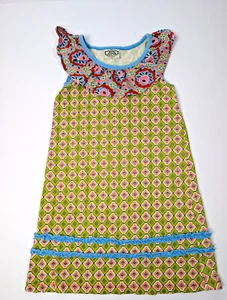 Flit&Flitter Girls Boho Geometric Multi-Pattern Sleeveless Shift Dress Size 10 - Picture 1 of 5