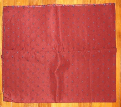 Fabric Remnant 1 Yard 54 Wide Linen Like Texture Burgandy Blue Crosses - Image 1 of 3