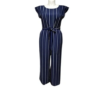 Karl Lagerfeld Paris Jumpsuit Damen 12 marine weiß gestreift Flügelärmel weites Bein - Bild 1 von 9